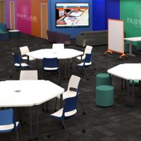 Bucks IU Fab Lab Center rendering of interior space