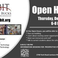 Open House Flyer with Date of Thursday, December 1 6PM to 8 PM