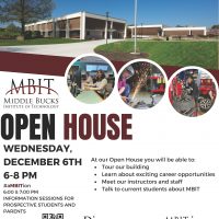 MBIT Open House flyer for Wednesday, December 6th 6-8 PM