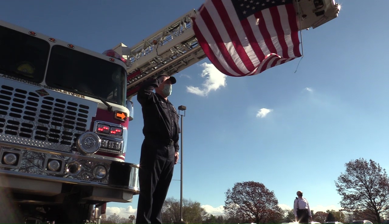 Fireman salutes veterans